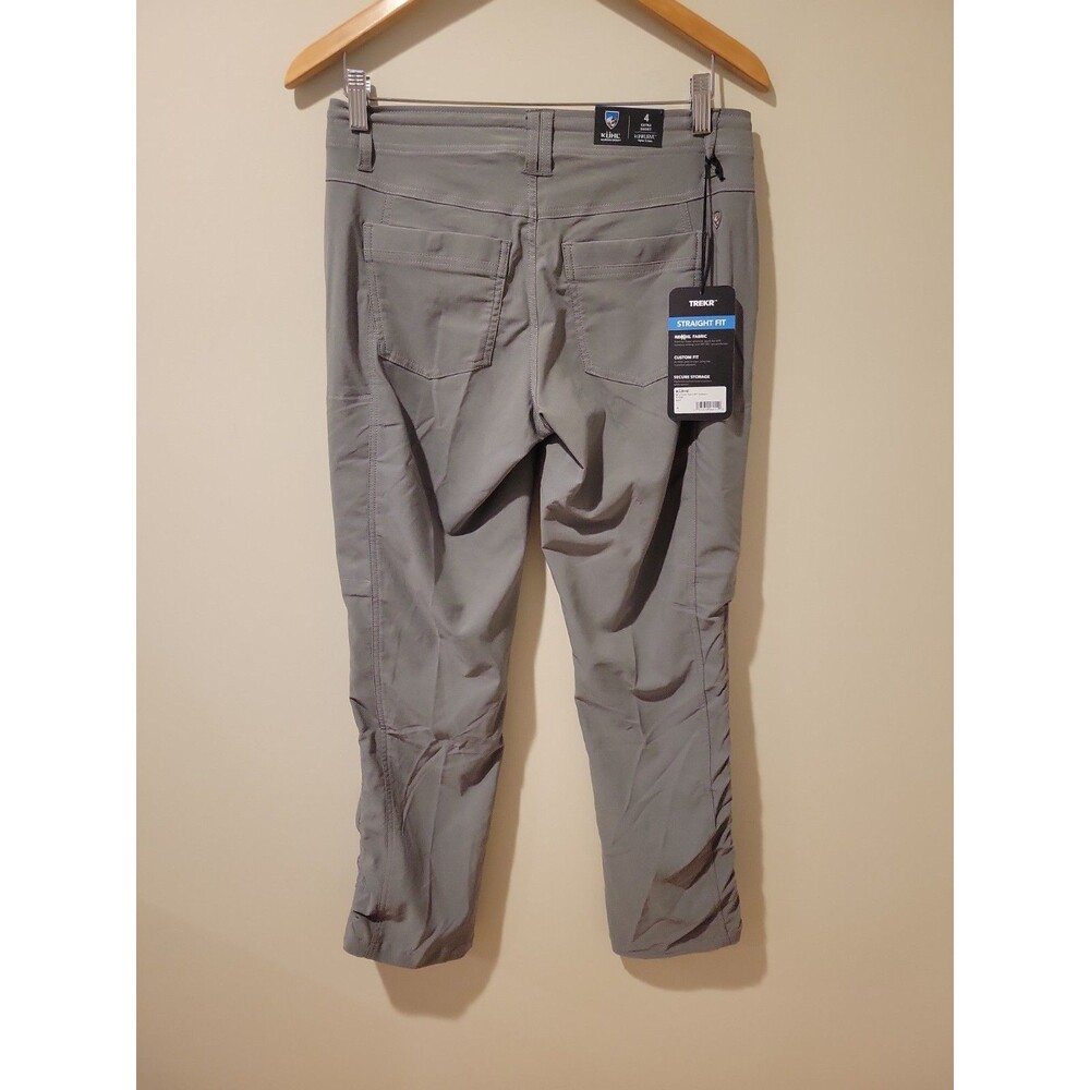 NWT Kuhl Trekr Pants Women's 4 Short Stone Gray Stretch Hiking Travel Cinch Hem - Picture 4 of 11